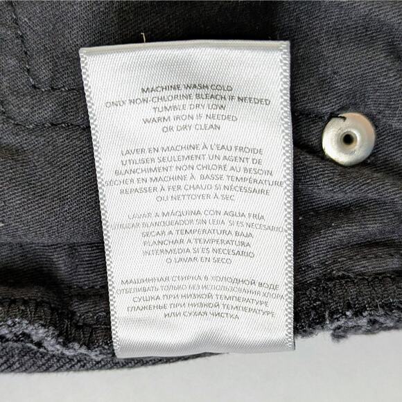 RE/DONE '70s Stovepipe 28 Black High Rise Raw Hem Vintage Revival Grunge Denim - Picture 10 of 12